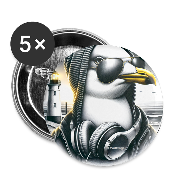 Buttons mittel 32 mm (5er Pack) - Weiß
