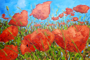 Acrylgemälde "Mohnblumen" 40 x 60 cm, Jörg Langhans