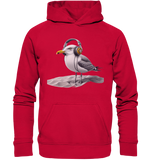 Wattvogel® Möwe mit Kopfhörer im Sand - Unisex Hoodie