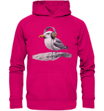 Wattvogel® Möwe mit Kopfhörer im Sand - Unisex Hoodie