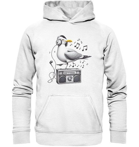 Möwe Wattvogel® mit Radio - Unisex Hoodie Kaputzenpullover