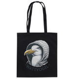 Motiv Möwe mit Kaputze Schriftzug Wattvogel  - Baumwolltasche