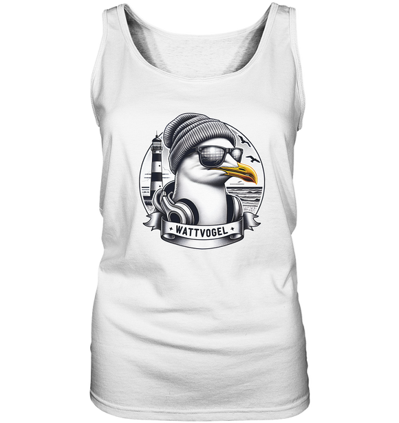 Coole Möwe mit Mütze und Sonnenbrille - Ladies Tank-Top
