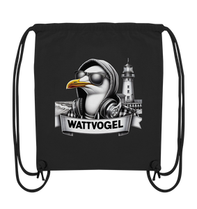 Wattvogel® Möwe mit Sonnenbrille und Kaputze - Organic Gym-Bag