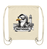 Wattvogel® Möwe mit Sonnenbrille und Kaputze - Organic Gym-Bag