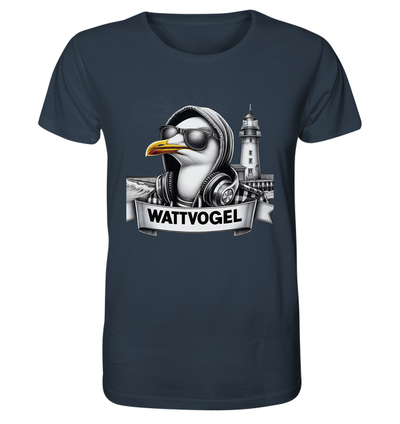 Wattvogel® Möwe mit Sonnenbrille und Kaputze - Organic Shirt