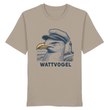 Lustige Möwe mit Kapitänsmütze Wattvogel am Nordsee Strand mit Leuchtturm - Organic Shirt