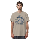 Lustige Möwe mit Kapitänsmütze Wattvogel am Nordsee Strand mit Leuchtturm - Organic Shirt