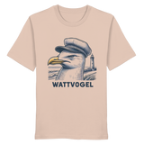 Lustige Möwe mit Kapitänsmütze Wattvogel am Nordsee Strand mit Leuchtturm - Organic Shirt