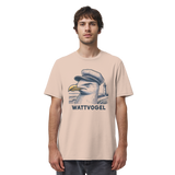 Lustige Möwe mit Kapitänsmütze Wattvogel am Nordsee Strand mit Leuchtturm - Organic Shirt