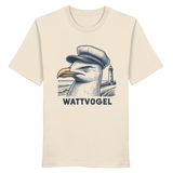 Lustige Möwe mit Kapitänsmütze Wattvogel am Nordsee Strand mit Leuchtturm - Organic Shirt