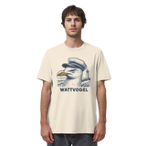 Lustige Möwe mit Kapitänsmütze Wattvogel am Nordsee Strand mit Leuchtturm - Organic Shirt
