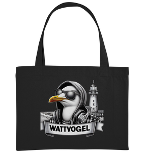 Wattvogel® Möwe mit Sonnenbrille und Kaputze - Organic Shopping-Bag