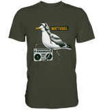 Coole Möwe mit Kaputze und Kopfhörer Wattvogel T-Shirt mit Möwe - Premium Shirt