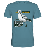 Coole Möwe mit Kaputze und Kopfhörer Wattvogel T-Shirt mit Möwe - Premium Shirt