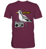 Coole Möwe mit Kaputze und Kopfhörer Wattvogel T-Shirt mit Möwe - Premium Shirt
