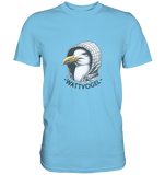 Motiv Möwe mit Kaputze Schriftzug Wattvogel  - T-Shirt Herren