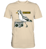 Coole Möwe mit Kaputze und Kopfhörer Wattvogel T-Shirt mit Möwe - Premium Shirt