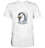 Motiv Möwe mit Kaputze Schriftzug Wattvogel  - T-Shirt Herren