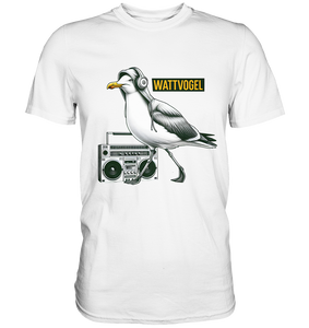 Coole Möwe mit Kaputze und Kopfhörer Wattvogel T-Shirt mit Möwe - Premium Shirt