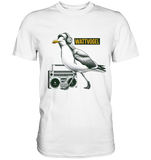 Coole Möwe mit Kaputze und Kopfhörer Wattvogel T-Shirt mit Möwe - Premium Shirt