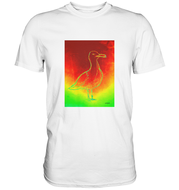 Premium T-Shirt mit Fotodruck Möwe Wattvogel