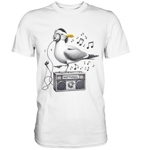 Möwe Wattvogel® mit Radio - Premium T-Shirt Herren