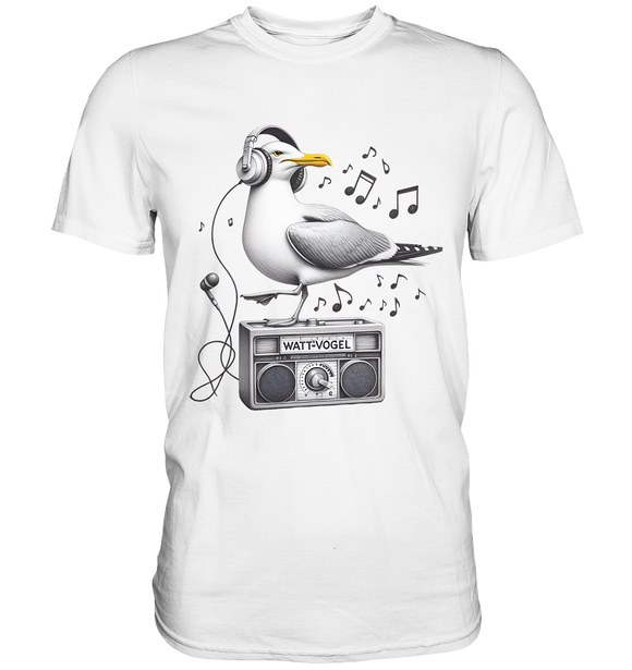 Möwe Wattvogel® mit Radio - Premium T-Shirt Herren