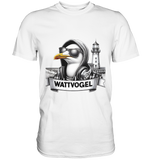 Wattvogel® Möwe mit Sonnenbrille und Kaputze - Premium Shirt