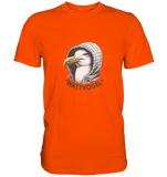 Motiv Möwe mit Kaputze Schriftzug Wattvogel  - T-Shirt Herren