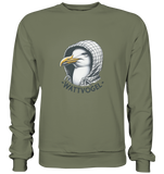 Motiv Möwe mit Kaputze Schriftzug Wattvogel  - Premium Sweatshirt