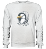 Motiv Möwe mit Kaputze Schriftzug Wattvogel  - Premium Sweatshirt