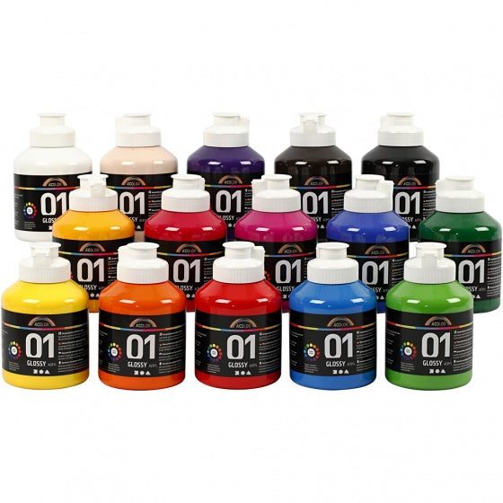 A-Color Acrylfarben-Set 15 Flaschen je 500 ml
