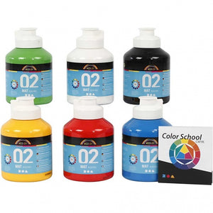 A-Color Acrylfarbe Matt 6 Flaschen je 500 ml